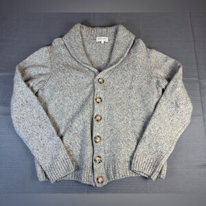 Lorenzo Magni Italian Wool Cardigan – Chunky Cable Knit – Made in Italy Large